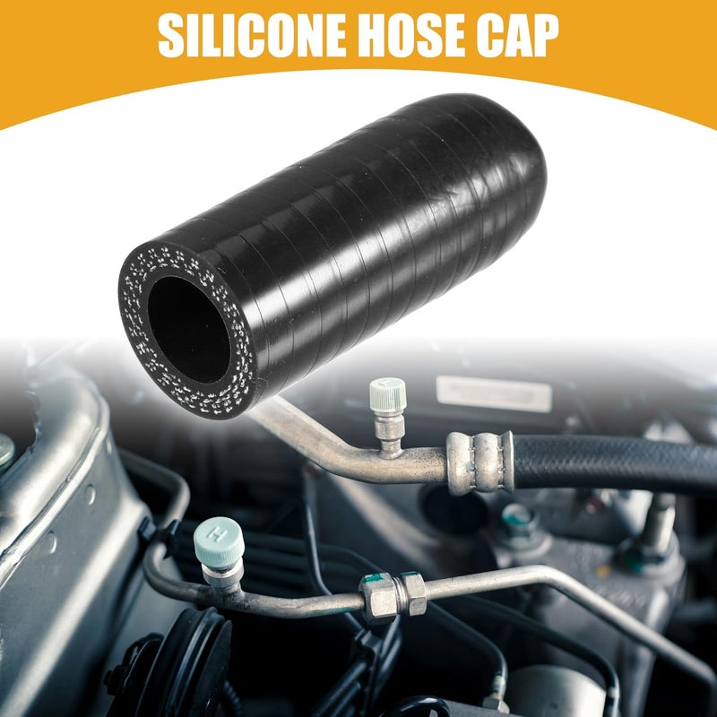 Partuto 1Pc 16mm 0.63" ID Universal Silicone Coolant Cap Intake Vacuum Hose End Plug - Car for Coolant Heater Bypass Vacuum Water Port - Silicone Black - Image 2